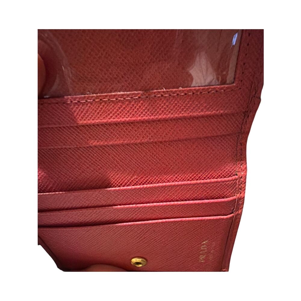 Prada Saffiano Leather Pink Compact Snap Wallet Authenticated - Picture 7 of 10